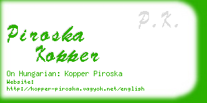 piroska kopper business card